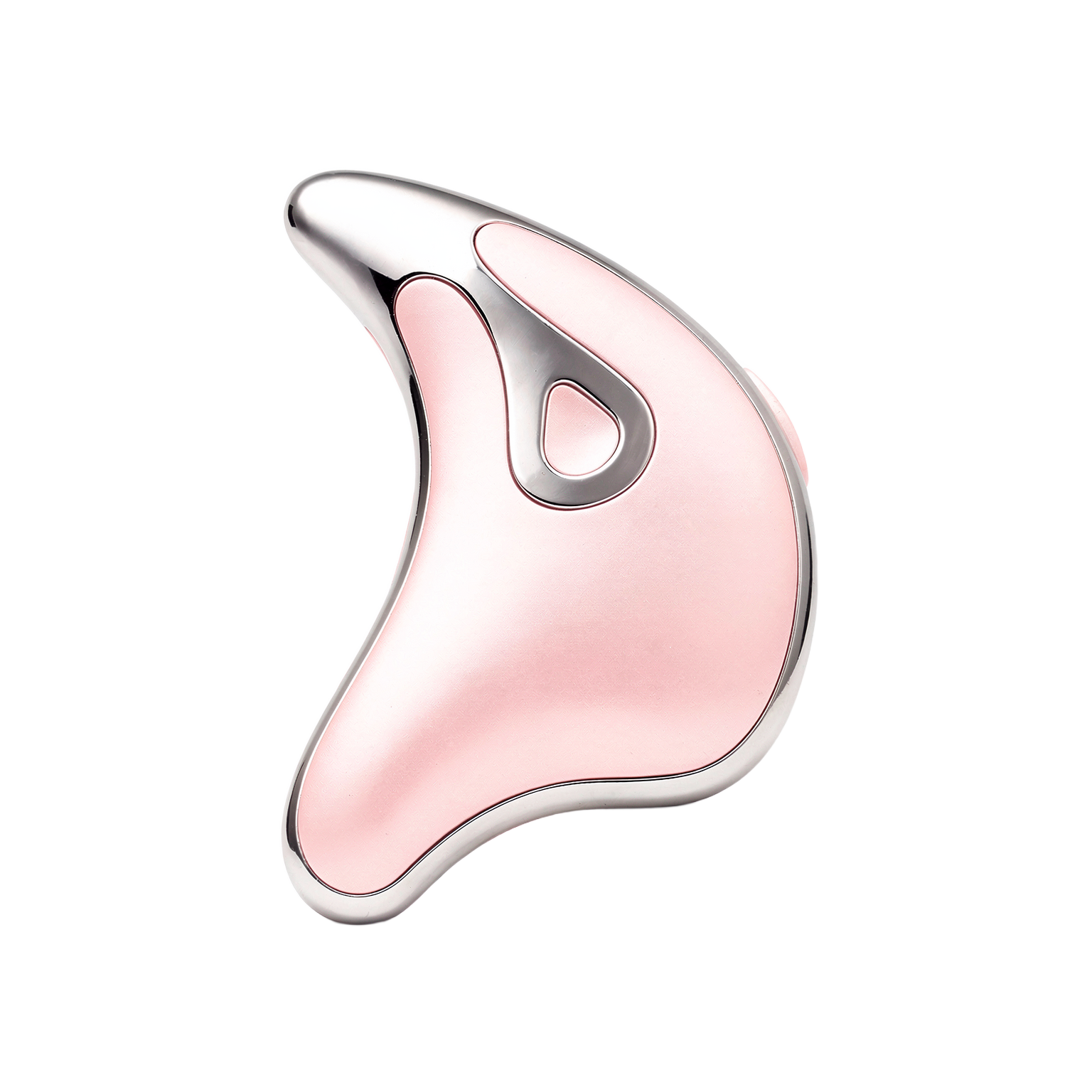 Face Sculptor electric gua sha tool in Pink — 3/4 side angle, transparent background